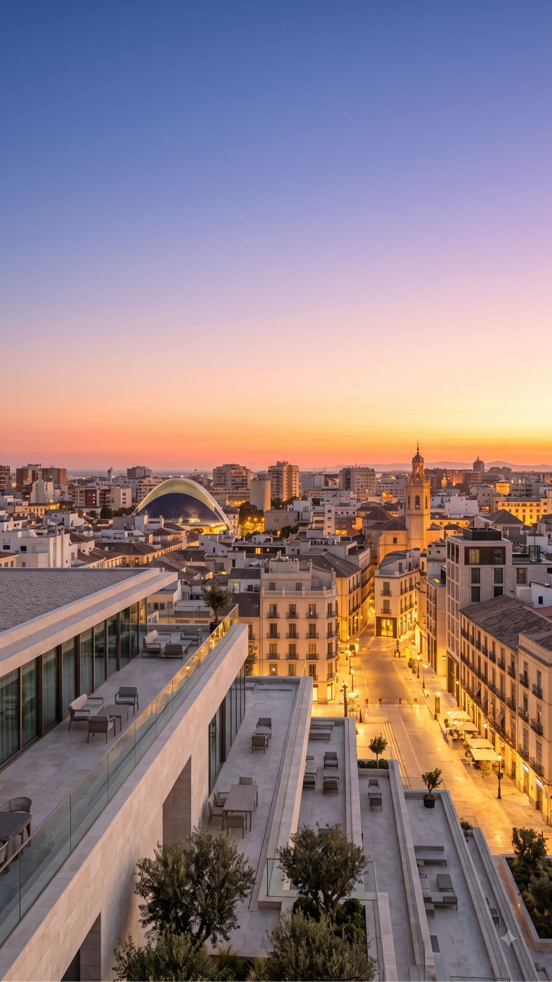 Vista panoramica de Valencia al atardecer